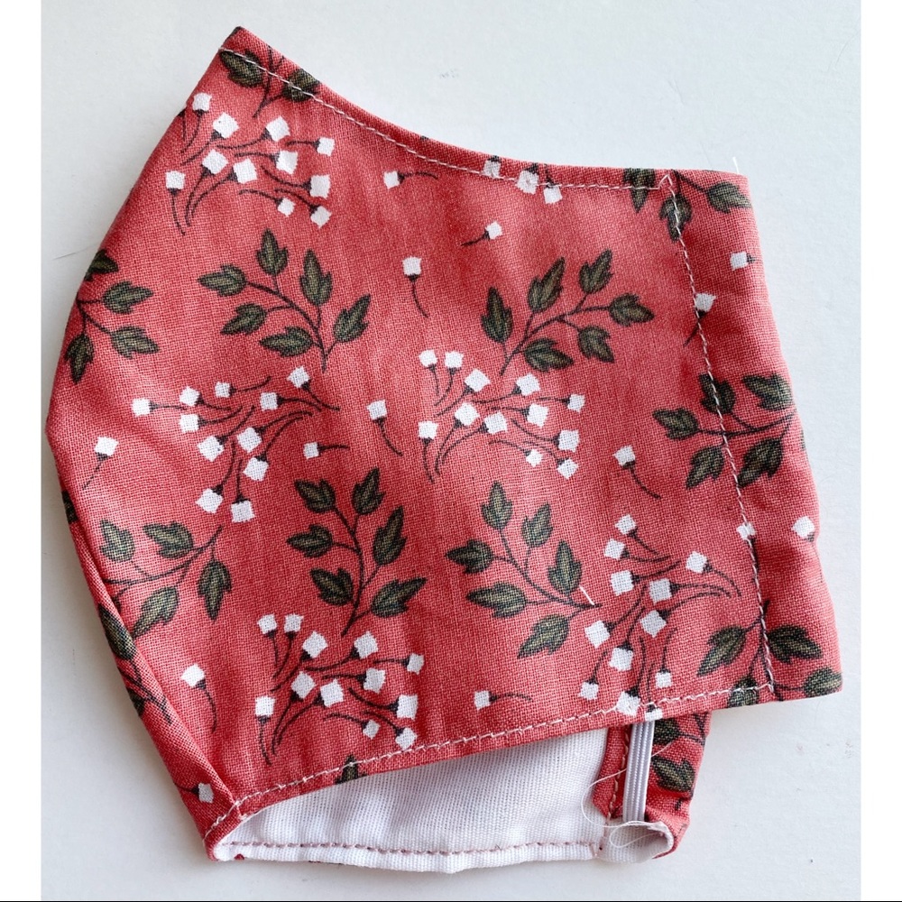 Blush Pink Floral Fabric Face Mask - Picture 3 of 4